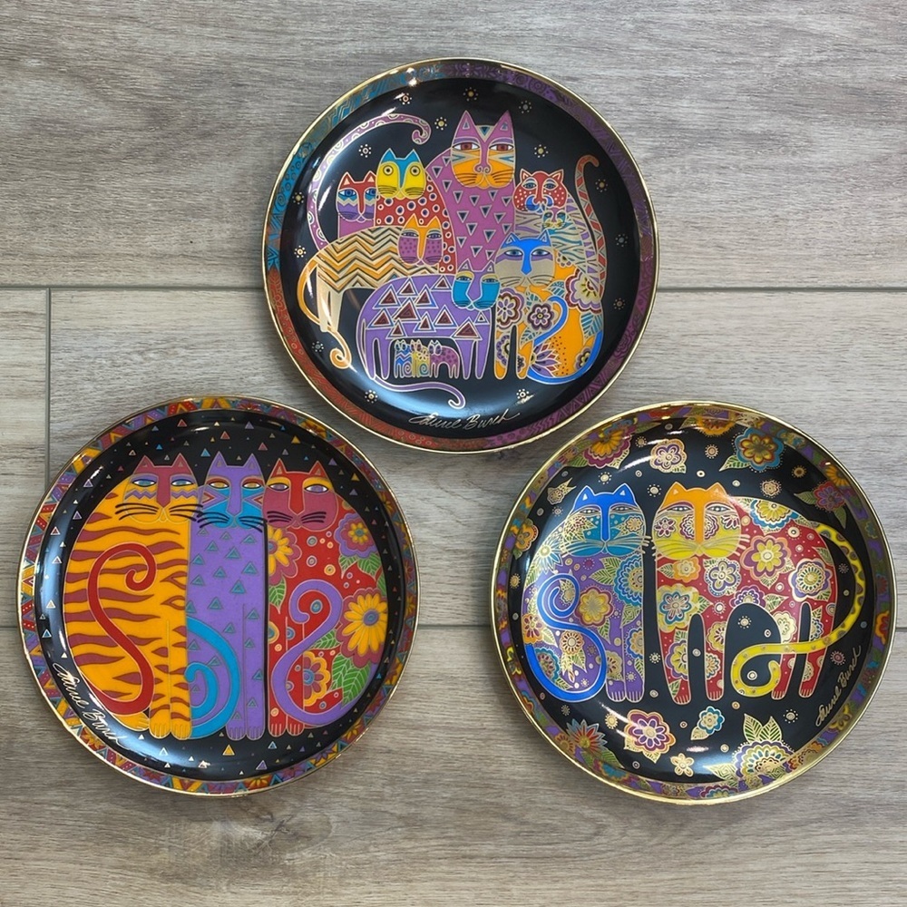 Vintage Laurel‎ Burch | Fanciful Felines | Wall Plates